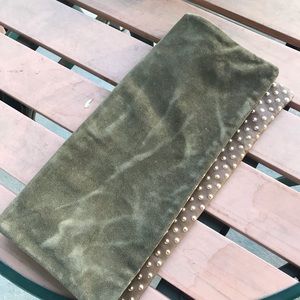 Suede clutch